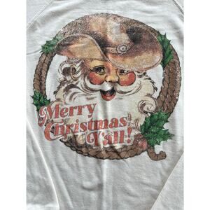 Altar'd State Women's S Cream Vintage Christmas Santa Pullover Sweater Country